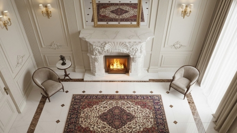 Каменный портал белого цвета для облицовки камина Lana из мрамора Bianco Extra 473111901_4