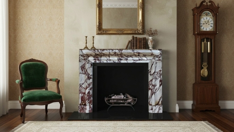 Мраморный портал белого цвета для отделки камина Lani M3 из натурального камня Calacatta Viola 474133103_2