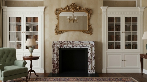 Мраморный портал белого цвета для отделки камина Lani M3 из натурального камня Calacatta Viola 474133103_3