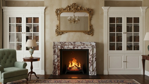 Мраморный портал белого цвета для отделки камина Lani M3 из натурального камня Calacatta Viola 474133103_4