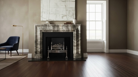 Каменный портал серого цвета для облицовки камина Lani M4 из травертина Horizont Travertine 474147104_3