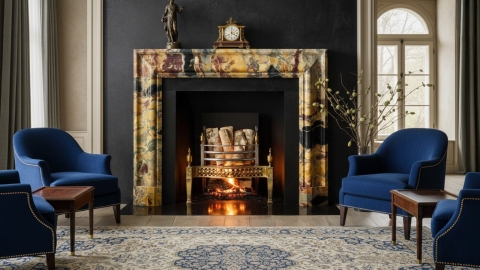 Мраморный портал желтого цвета для отделки камина Lani из натурального камня Sequoia 474026101_3