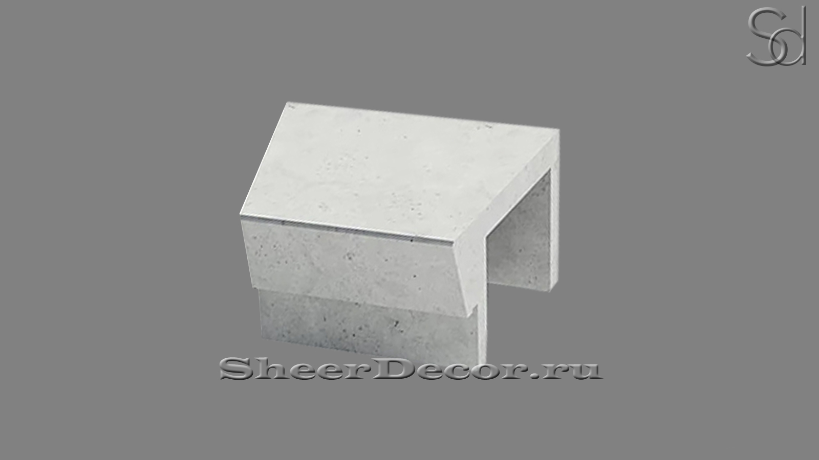Скамейка Leanti Classic из архитектурного бетона White C1 белый 143761933_3