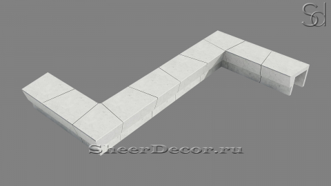 Скамейка Leanti Classic из архитектурного бетона White C1 белый 143761933_2