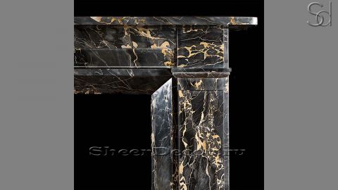 Каменный портал черного цвета для облицовки камина Leda M4 из мрамора Nero Portoro 477125104_1