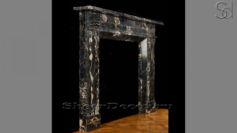 Каменный портал черного цвета для облицовки камина Leda M4 из мрамора Nero Portoro 477125104_2