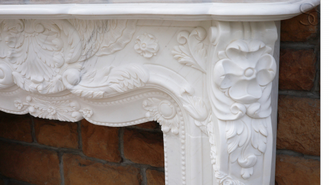 Каменный портал белого цвета для облицовки камина Leon из мрамора Bianco Extra 064111101_6