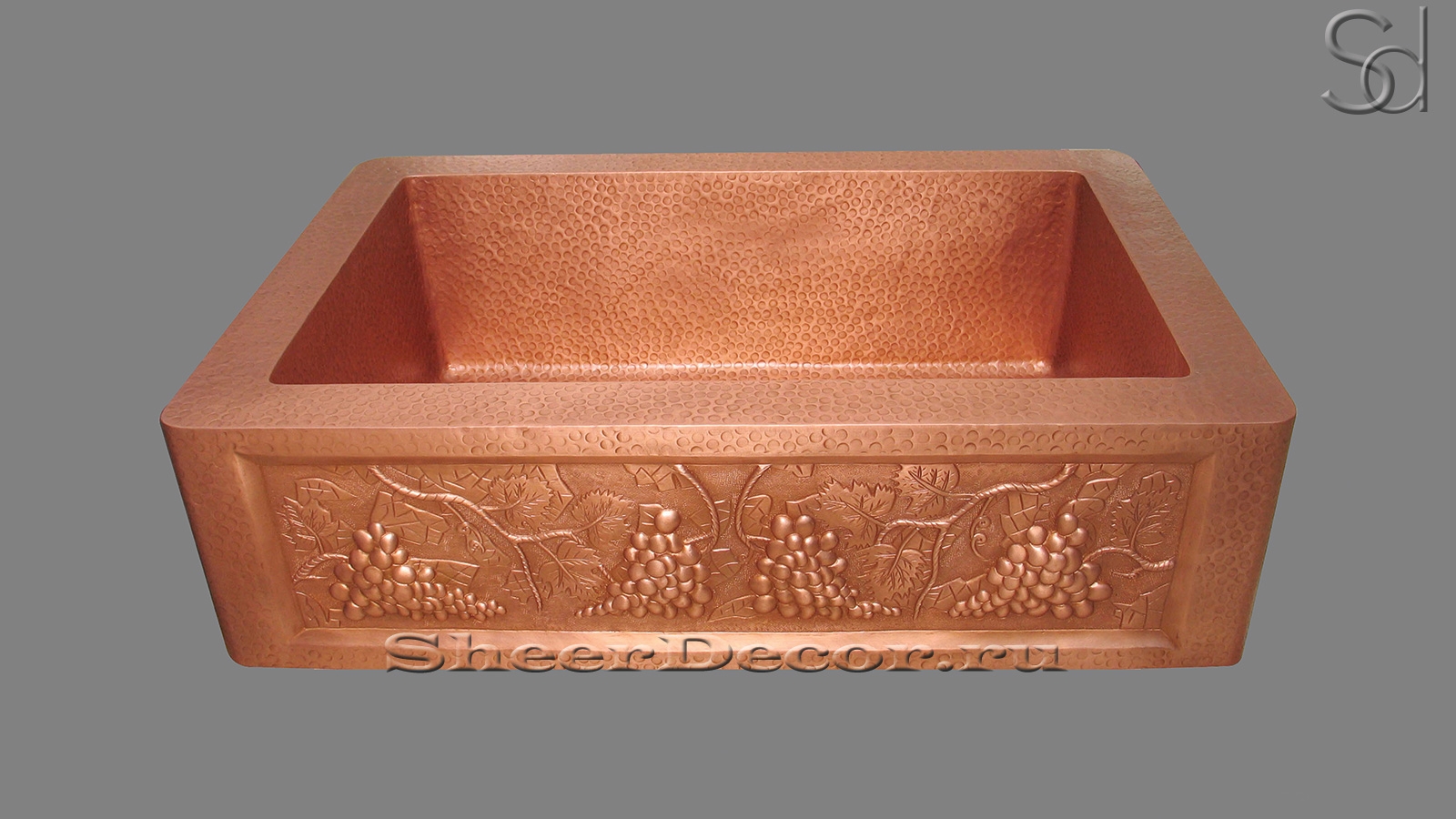 Кухонная мойка Leona Vite из меди Copper с точечной фактурой Dotted_1600_pixels_1 Медная мойка квадратной формы Leona Vite из медного металлов Copper точечная_1600_pixels_1