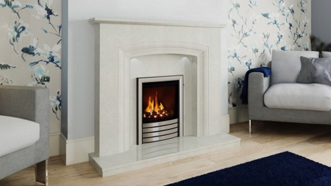 Мраморный портал белого цвета для отделки камина Lepanto M12 из натурального камня Bianco Perlino 1391221012_8