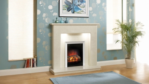 Каменный портал бежевого цвета для облицовки камина Lepanto M4 из мрамора Botticino 139119104_3