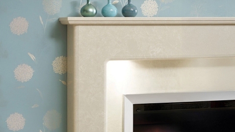 Каменный портал бежевого цвета для облицовки камина Lepanto M4 из мрамора Botticino 139119104_4