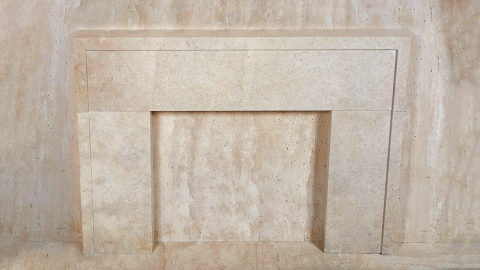 Декоративный портал бежевого цвета для облицовки камина Leto из камня травертина Classico Romano 482004001_2