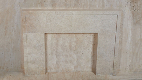 Декоративный портал бежевого цвета для облицовки камина Leto из камня травертина Classico Romano 482004001_6