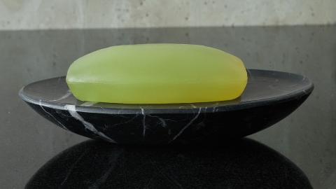 Мраморная мыльница овальной формы Letto из черного камня Nero Marquina_2