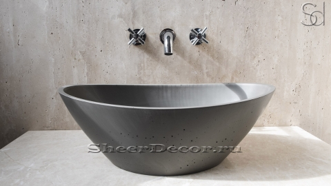 Каменная раковина овальной формы Levata Solido из серого камня Grigio_2