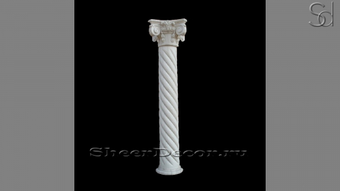 Каменная колонна Lilla Germoglio из белого мрамора Bianco Carrara в сборе _1