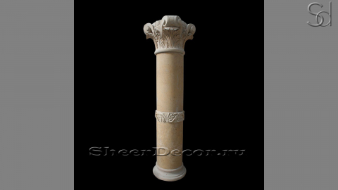 Каменная колонна Lilla Felce из бежевого мрамора Jura Beige в сборе _1