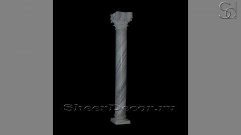 Мраморная колонна Lilla Foglia из камня Statuarietto в сборе _1