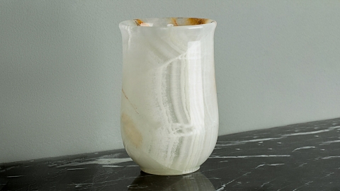 Накладной стакан для в ванную Lira из оникса White Onyx_1