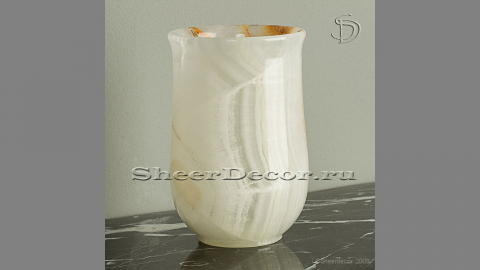 Накладная стакан чаша для в ванную Glass из оникса White Onyx_2