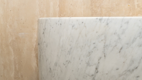 Мраморная раковина с пьедесталом Liso M2 из белого камня Bianco Carrara ИТАЛИЯ 977005172 для  комнаты_3