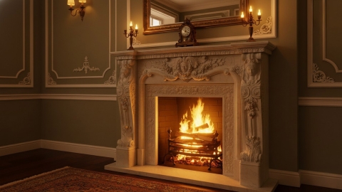 Мраморный портал белого цвета для отделки камина Lore из натурального камня Bianco Extra 495111901_5