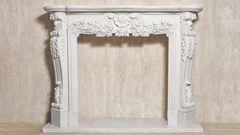 Мраморный портал белого цвета для отделки камина Lorin из натурального камня Clouds 497010901_9