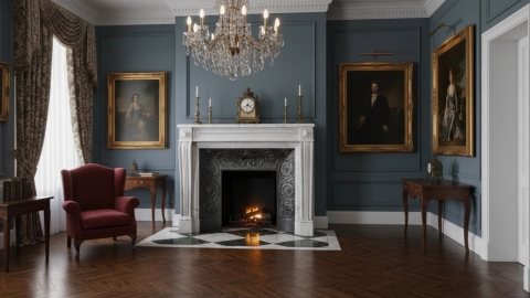 Мраморный портал белого цвета для отделки камина Luella из натурального камня Bianco Extra 160111401_5