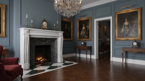 Мраморный портал белого цвета для отделки камина Luella из натурального камня Bianco Extra 160111401_6