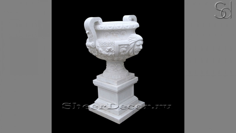 Мраморная вазон Lulu из камня Bianco Extra белая_1