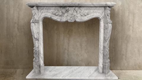 Каменный портал белого цвета для облицовки камина Lurd M31 из мрамора Bianco Carrara 5030051031_2