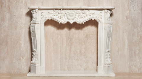 Каменный портал белого цвета для облицовки камина Lurd M19 из мрамора Bianco Extra 5031119019_8