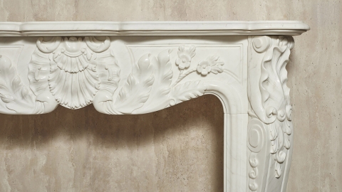 Мраморный портал белого цвета для отделки камина Lurd M2 из натурального камня Bianco Extra 503111902_10