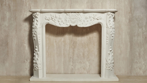 Мраморный портал белого цвета для отделки камина Lurd M2 из натурального камня Bianco Extra 503111902_9