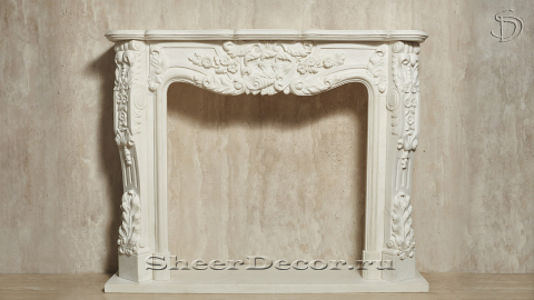 Мраморный портал белого цвета для отделки камина Lurd M6 из натурального камня Bianco Extra 503111906_4