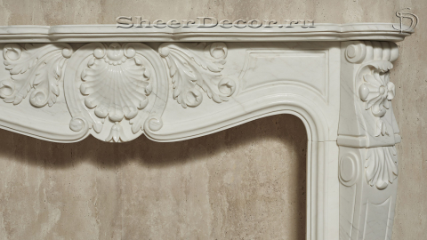 Каменный портал белого цвета для облицовки камина Lurd M17 из мрамора Bianco Extra 5031119017_6