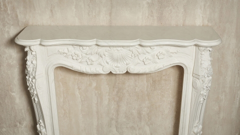 Мраморный портал белого цвета для отделки камина Lurd M3 из натурального камня Bianco Extra 503111903_2