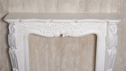 Каменный портал белого цвета для облицовки камина Lurd M5 из мрамора Bianco Extra 503111905_9