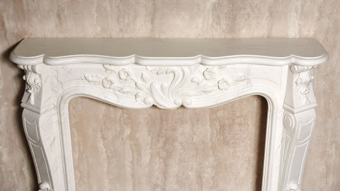 Мраморный портал белого цвета для отделки камина Lurd из натурального камня Bianco Extra 503111901_2