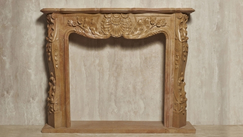 Каменный портал коричневого цвета для облицовки камина Lurd M2 из мрамора Rosso Sole 503113902_9