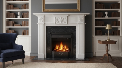 Каменный портал белого цвета для облицовки камина Magda из мрамора Bianco Extra 505111401_3