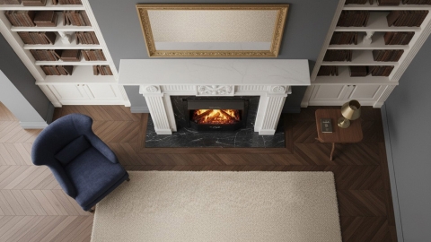 Каменный портал белого цвета для облицовки камина Magda из мрамора Bianco Extra 505111401_4