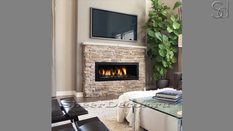 Каминный портал Manlio из натурального пластового камня  Beige Pizarra 401445101_1