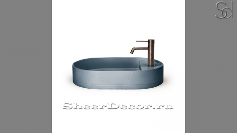 Синяя раковина Margo M27 из архитектурного бетона Concrete Blue РОССИЯ 1004761127 для ванной комнаты_1