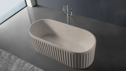 Каменная ванна Margo M33 из бежевого мрамора Crema Marfil 1000350533_1