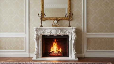 Мраморный портал белого цвета для отделки камина Marissa M8 из натурального камня Bianco Extra 131111908_3