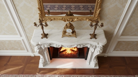 Мраморный портал белого цвета для отделки камина Marissa M8 из натурального камня Bianco Extra 131111908_4