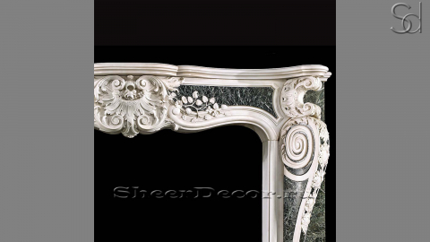 Каменный портал белого цвета для облицовки камина Marissa M4 из мрамора Bianco Extra 131111904_1