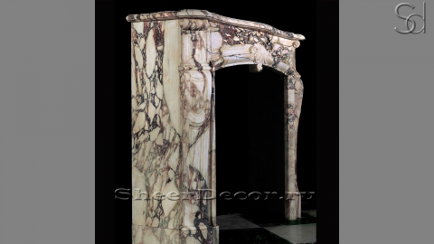 Каменный портал белого цвета для облицовки камина Marissa из мрамора Calacatta Viola 131133401_2