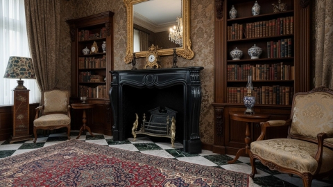 Каменный портал черного цвета для облицовки камина Marissa M5 из мрамора Evenos Black 131117405_5